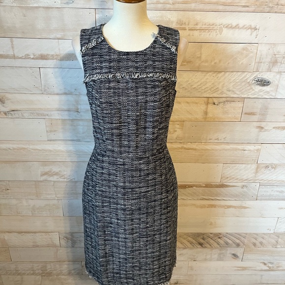 NWT J.Crew size 00 Tweed fringe sheath dress - Picture 3 of 11